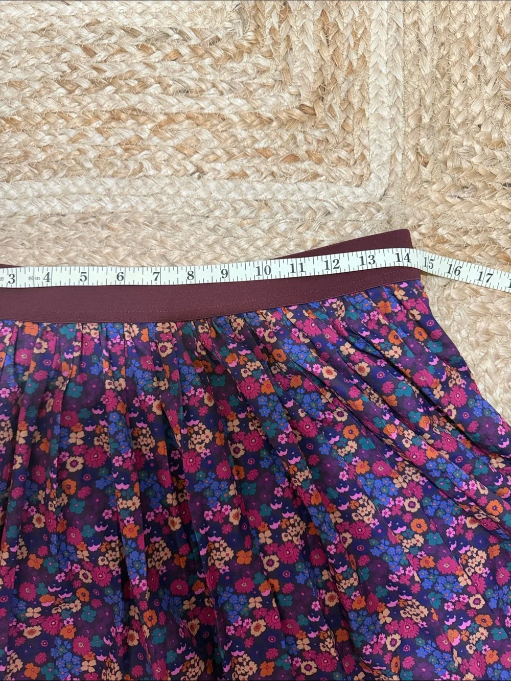 SSYS Women's Floral Gathered Skirt w/ built in shorts in Plum